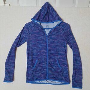 SO Girls "Perfect Hoodie" Blue SpaceDye Zip-Up Performance Jacket - Size 12 (L)